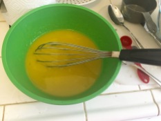 Mixing the wet ingredients together
